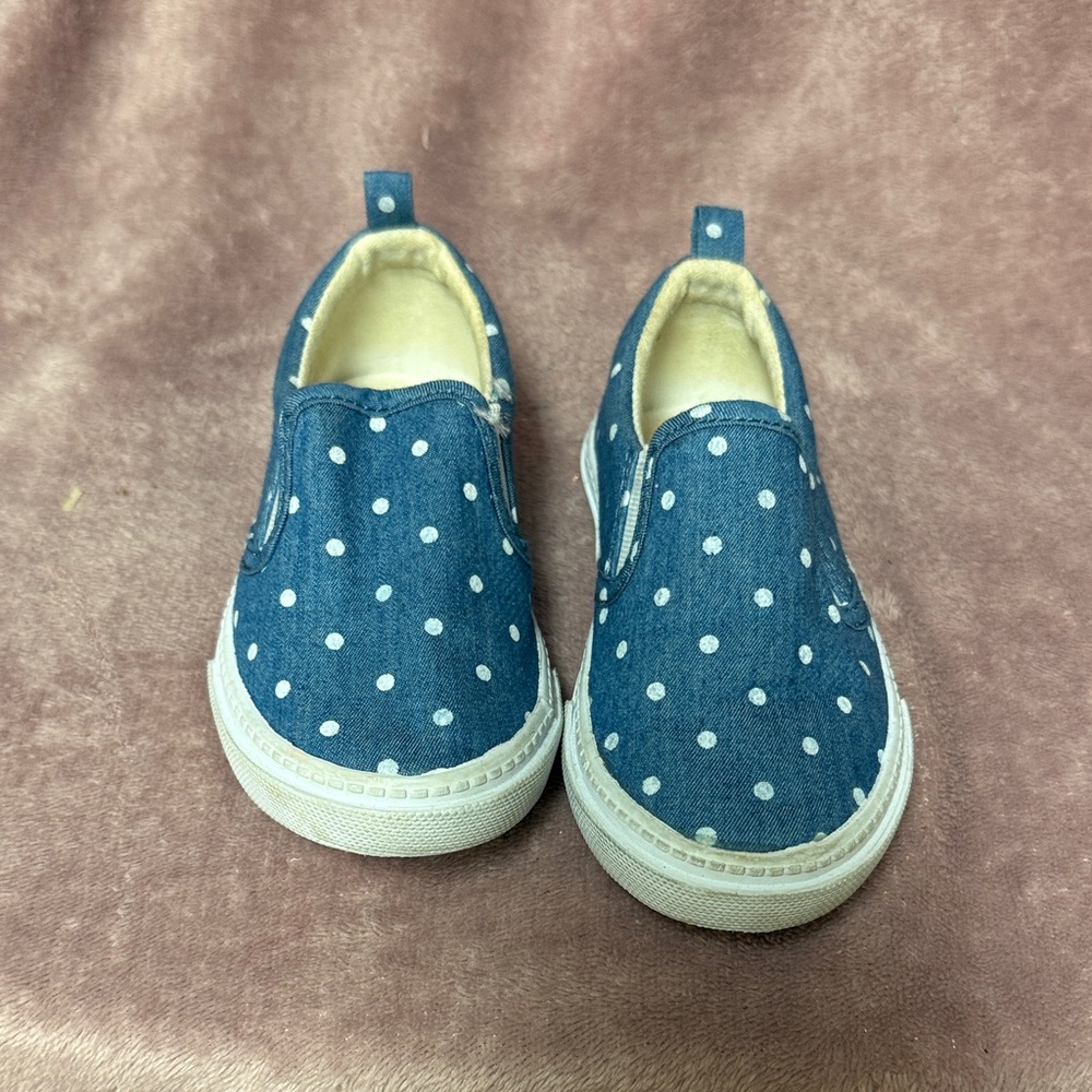 Gymboree Blue and White Polka Dot Kids Sneakers